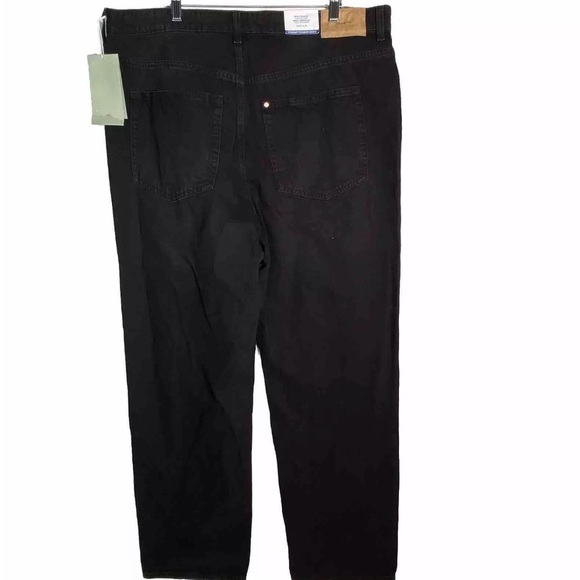 NWT H&M 90s Straight Ultra High Waist Jeans Black Women’s Size 18 - Picture 2 of 7